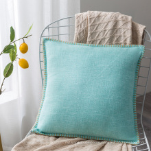 Cushion Cover  with Invisible Zipper Soft Solid Polyester Linen pillow Cover Decoration